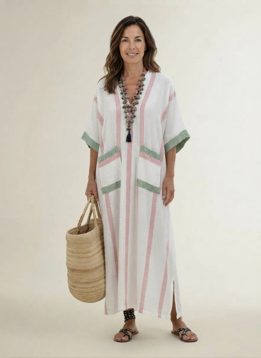 Maxi zomerjurk met zakken voor dames – luchtig en bohemien - 1
